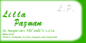 lilla pazman business card